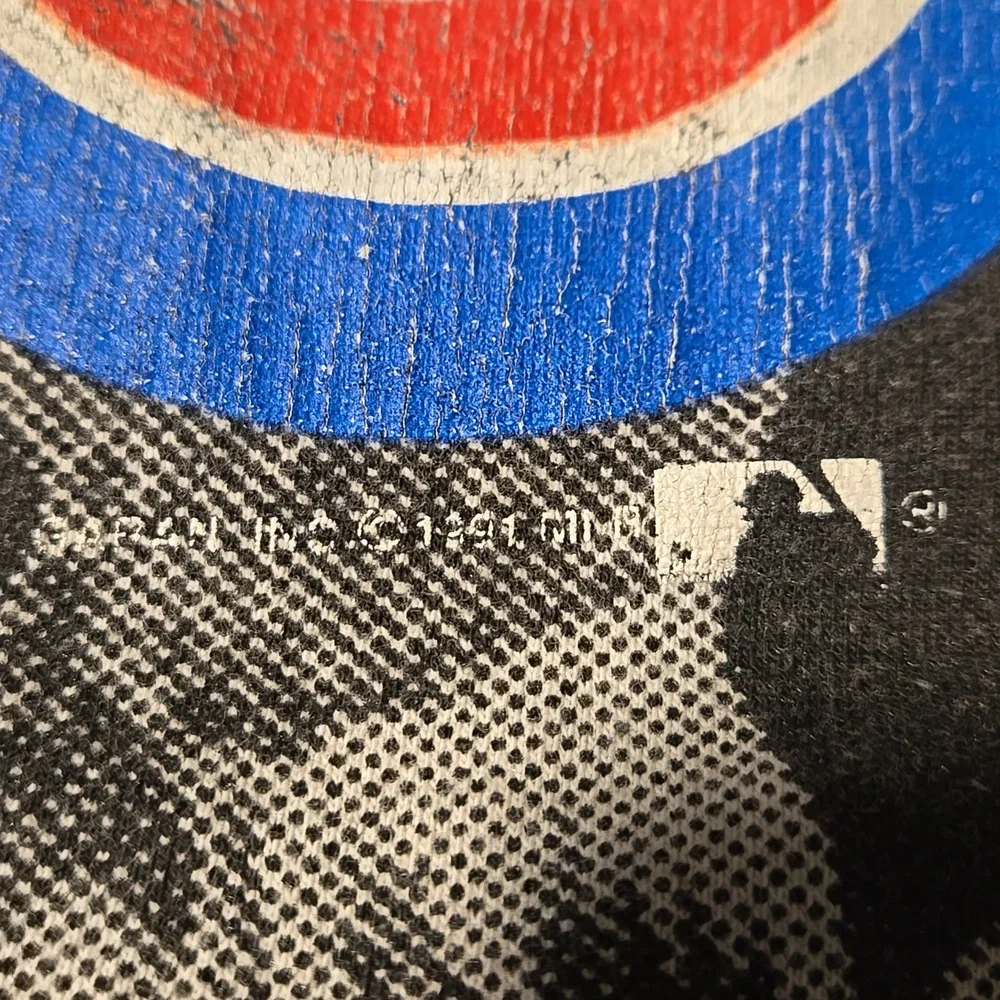 Vintage 1991 Chicago Cubs All Over Print Tank Top Rare Black White